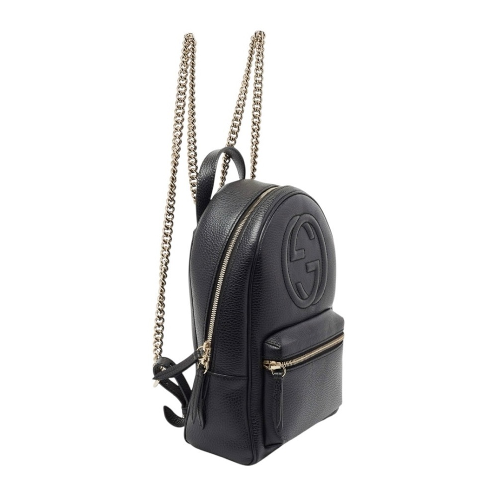 Gucci Black Leather Soho Chain Backpack – Vintage - Picture 4 of 10